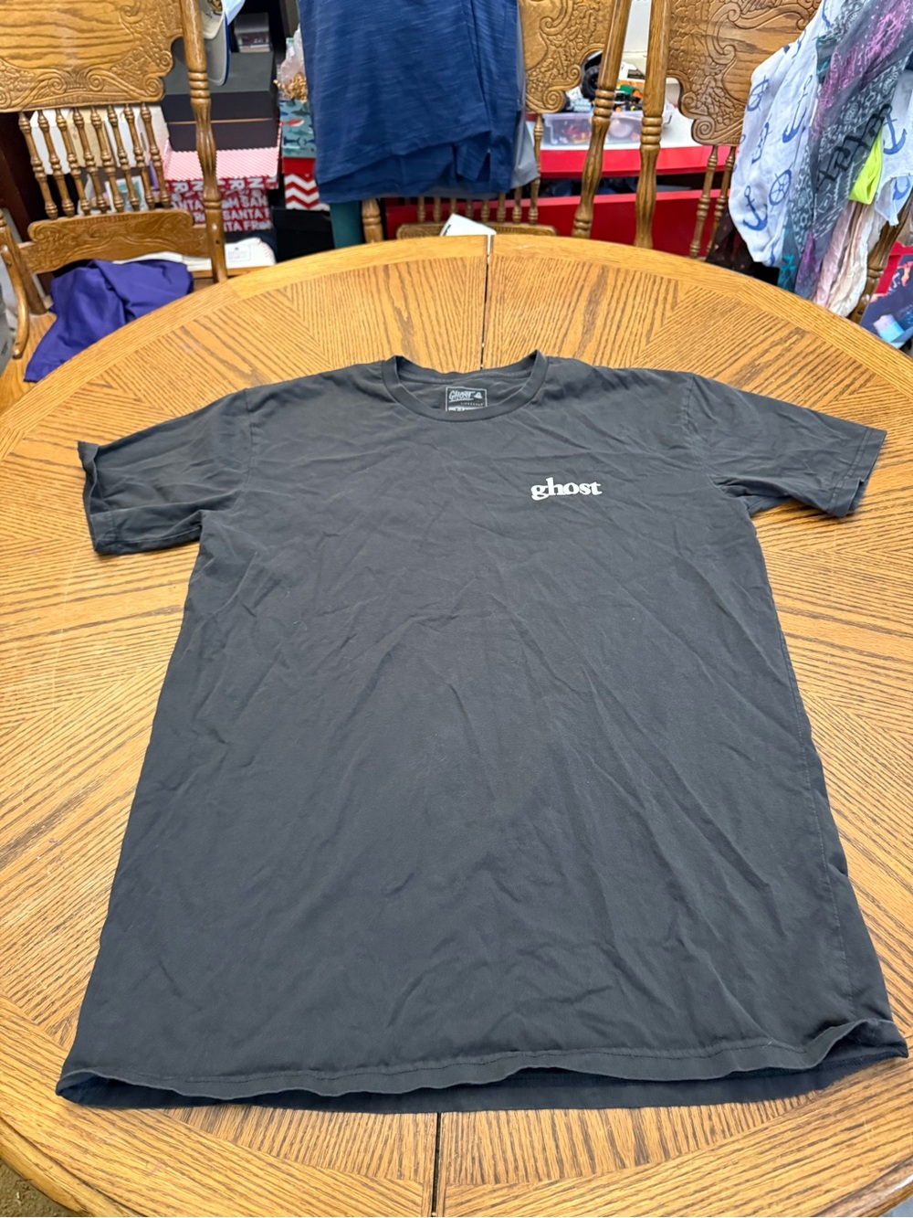 Ghost Logo Black Short Sleeve Tee - Classic Crew